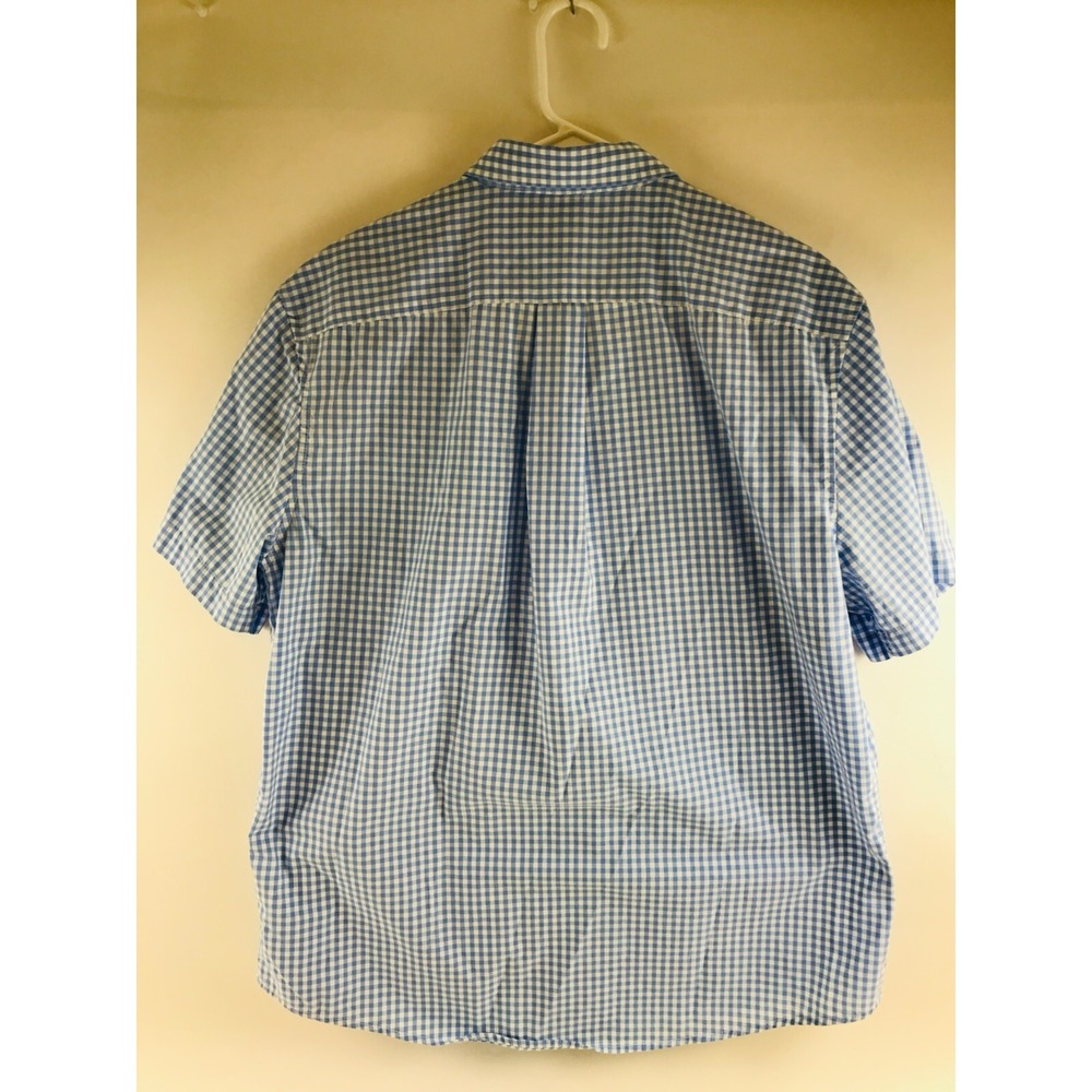 US Polo Assn. Shirt Men's Size XL Blue White Checkered Short Sleeve Button Down - Picture 2 of 6